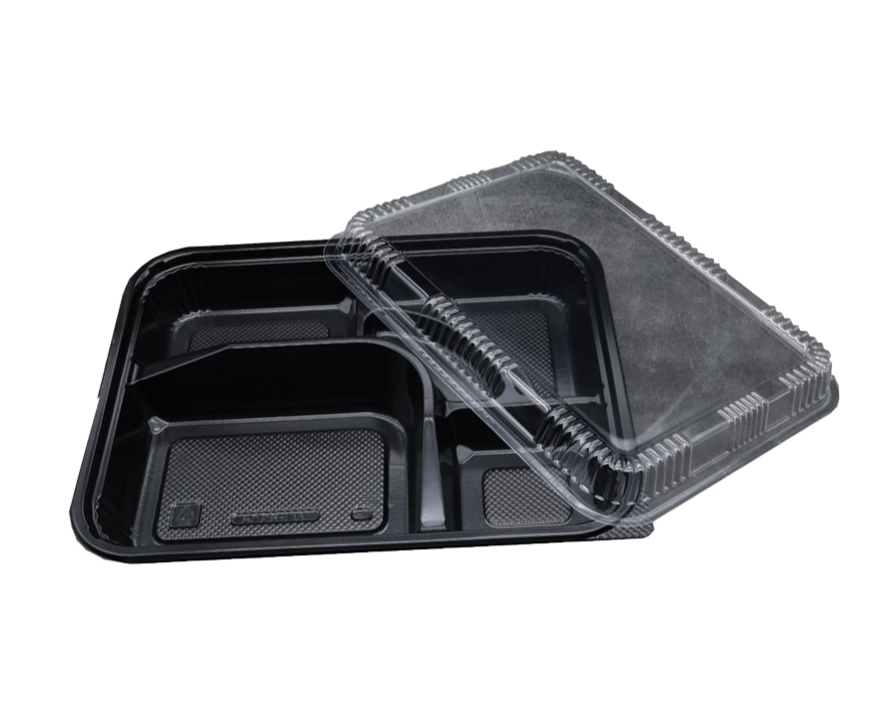 Asia Bento schwarz 5 Fach 200 Stk.