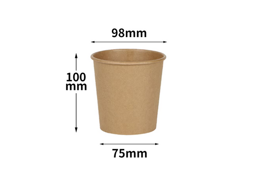 Natural Bagasse Paper Pulp Soup Box 16oz 98mm 500Sets
