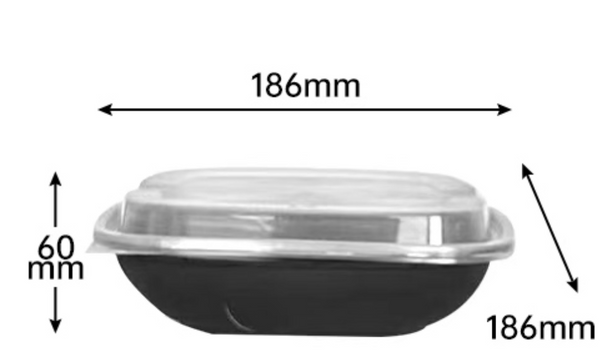 Plastic box with rounded corners 186*186*60 49 Sets