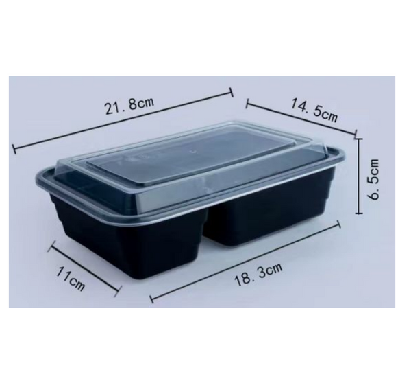 Bento schwarz 2 Fach 1000ml 150 Stk.