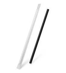 Papiertrinkhalm schwarz `JUMBO` durchmesser 8mm x 25cm einzeln verpackt