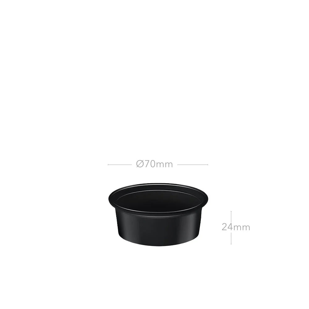 Soßenbecher schwarz mit Deckel 50ml 1000Stk