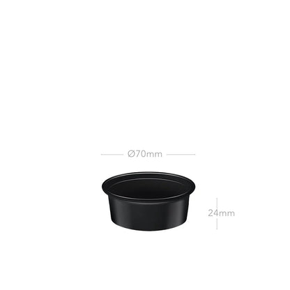 Soßenbecher schwarz mit Deckel 50ml 1000Stk
