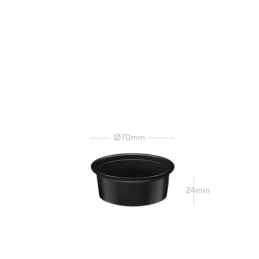 Soßenbecher schwarz mit Deckel 50ml 1000Stk