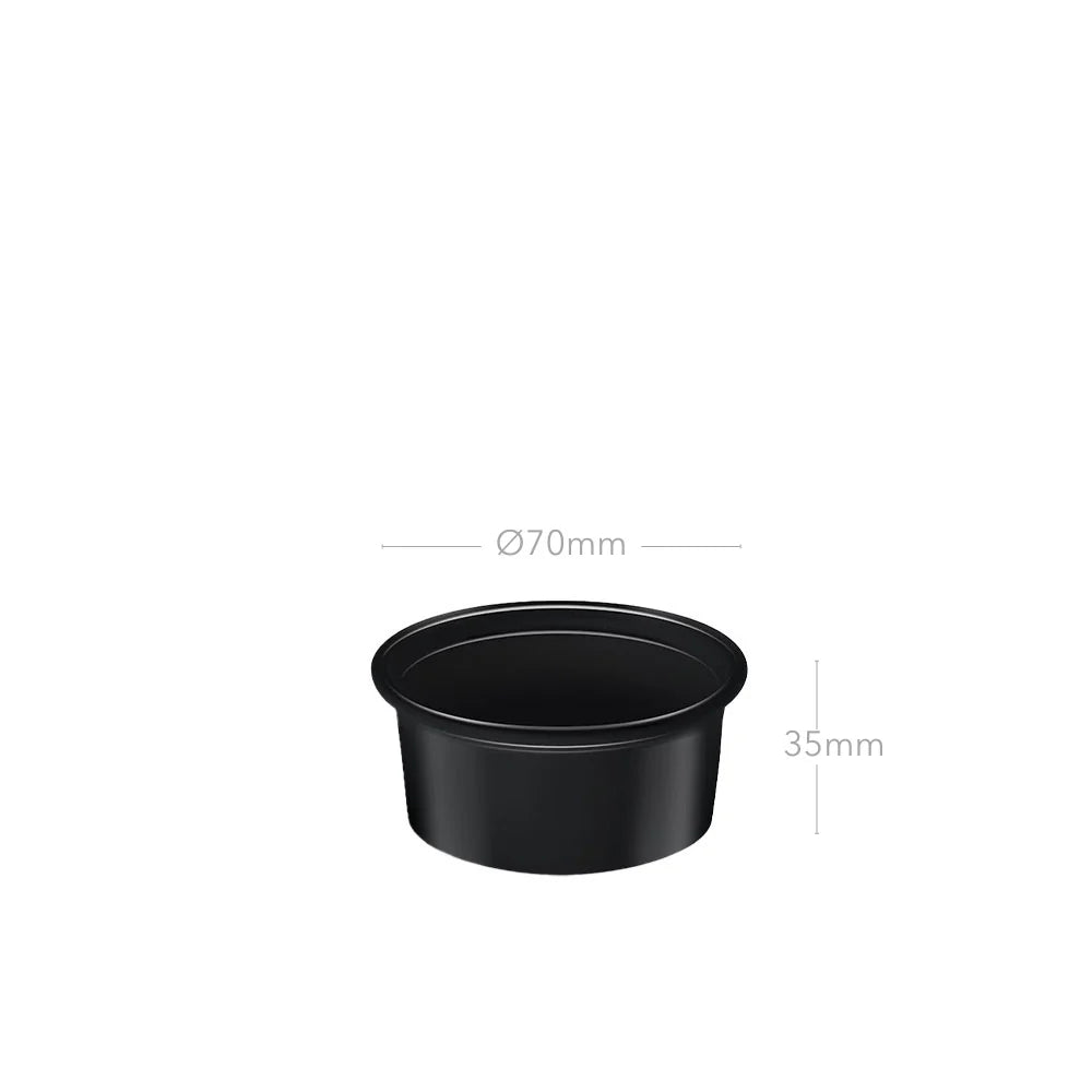 Soßenbecher schwarz mit Deckel 80ml 1000Stk