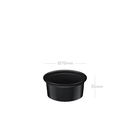 Soßenbecher schwarz mit Deckel 80ml 1000Stk