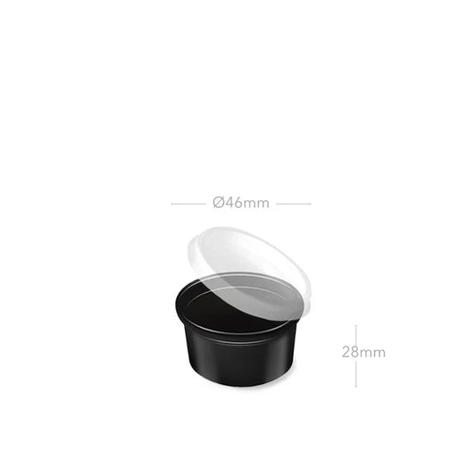 Soßenbecher schwarz mit Deckel 30ml 1000Stk